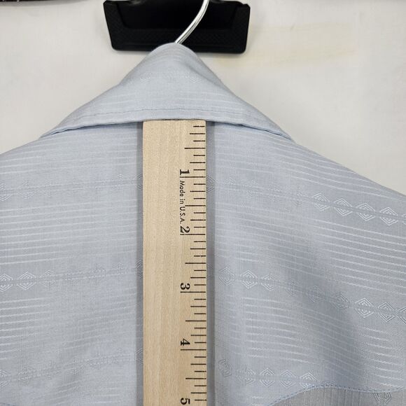 Vintage H Bar C Ranchwear Long Tail Shirt Mens Large Made in‎ USA Western Blue - Picture 7 of 12